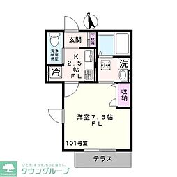 メゾン文昌府 1Kの間取図画像