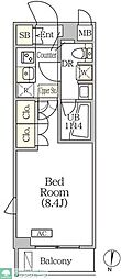 アジールコート方南町テラス 1Kの間取図画像
