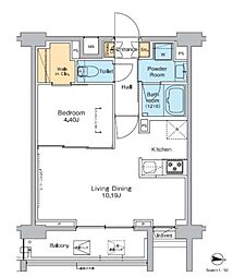 プラウドフラット中野 1LDKの間取図画像