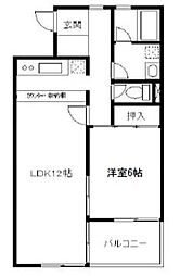 ピエタテール富士見 1LDKの間取図画像