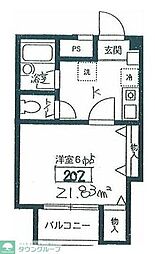 ベルグランデ 1Kの間取図画像