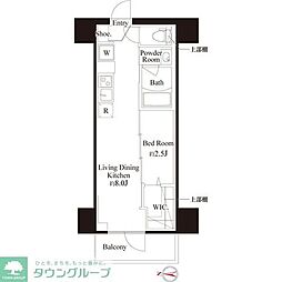 ハーモニーレジデンス東京武蔵関WESTSIDE 1LDKの間取図画像