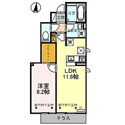 フェリシテドゥー 1LDKの間取図画像