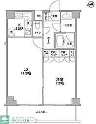 コンフォリア東中野DEUX 1LDKの間取図画像