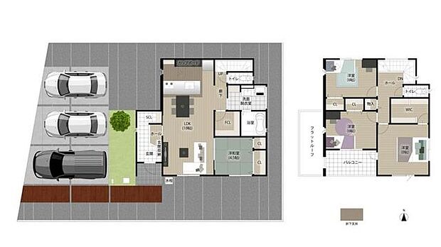 リビングに設けたファミリクローゼットを軸に、収納と動線を効率よくプランニングした住まい。日常の家事負担を軽減し、暮らしに余白と安心感がある心地よい暮らしを叶えます。