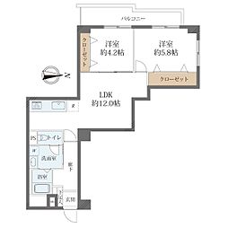 藤和城西コープ 2LDKの間取図画像
