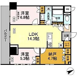 東京メトロ東西線 葛西駅 徒歩5分の賃貸マンション 3階2SLDKの間取り