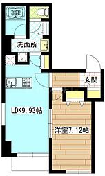 JR総武線 新小岩駅 徒歩4分の賃貸マンション 5階1LDKの間取り