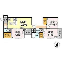 都営新宿線 瑞江駅 徒歩11分の賃貸アパート 1階3LDKの間取り