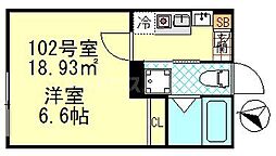 京成押上線 四ツ木駅 徒歩2分の賃貸アパート 1階1Kの間取り
