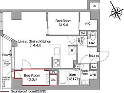 コンフォリア・リヴ平井MUTIO 2LDKの間取図画像