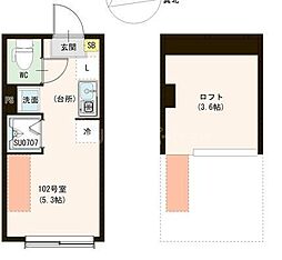 京成本線 江戸川駅 徒歩12分の賃貸アパート 1階ワンルームの間取り