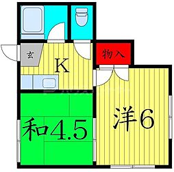 京成本線 京成小岩駅 徒歩14分の賃貸アパート 2階2Kの間取り