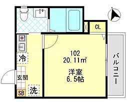 京成押上線 四ツ木駅 徒歩6分の賃貸アパート 1階1Kの間取り