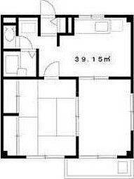 京成本線 京成小岩駅 徒歩16分の賃貸マンション 2階2DKの間取り