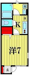 JR総武線 小岩駅 徒歩12分の賃貸アパート 1階1Kの間取り