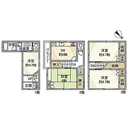 都営新宿線 船堀駅 徒歩10分の賃貸一戸建て 1階4DKの間取り