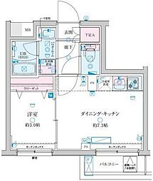京成押上線 京成立石駅 徒歩10分の賃貸マンション 3階1DKの間取り