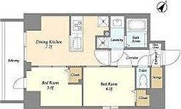 JR総武線 新小岩駅 徒歩5分の賃貸マンション 6階2DKの間取り