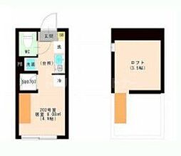 JR総武線 平井駅 徒歩7分の賃貸アパート 2階ワンルームの間取り