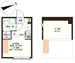 JR総武線 平井駅 徒歩7分の賃貸アパート 1階ワンルームの間取り