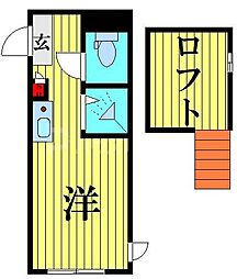 JR総武線 小岩駅 徒歩8分の賃貸アパート 1階ワンルームの間取り