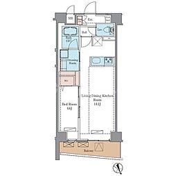 JR総武線 平井駅 徒歩9分の賃貸マンション 1階1LDKの間取り
