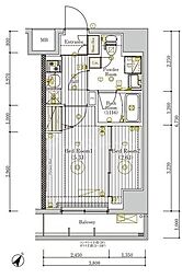 JR総武本線 新小岩駅 徒歩3分の賃貸マンション 6階2Kの間取り