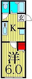 JR総武線 小岩駅 徒歩8分の賃貸マンション 3階1Kの間取り