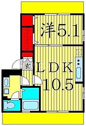 京成本線 江戸川駅 徒歩11分の賃貸アパート 3階1LDKの間取り