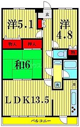 JR総武線 小岩駅 徒歩8分の賃貸マンション 1階3LDKの間取り