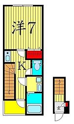 JR総武線 小岩駅 徒歩13分の賃貸アパート 2階1Kの間取り