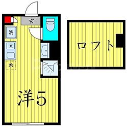 JR総武線 新小岩駅 徒歩9分の賃貸アパート 1階ワンルームの間取り