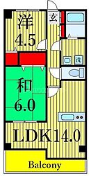 都営新宿線 一之江駅 徒歩13分の賃貸マンション 3階2LDKの間取り