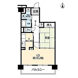 都営新宿線 船堀駅 徒歩19分の賃貸マンション 3階1LDKの間取り