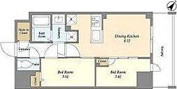 Augusta Residence 新小岩 2DKの間取図画像