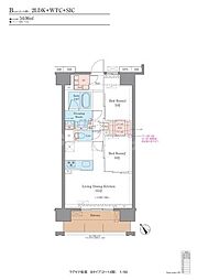 都営新宿線 船堀駅 徒歩21分の賃貸マンション 6階2LDKの間取り