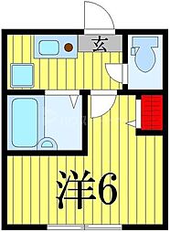 京成押上線 四ツ木駅 徒歩9分の賃貸アパート 3階1Kの間取り