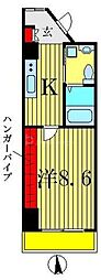 京成本線 青砥駅 徒歩5分の賃貸マンション 2階1Kの間取り