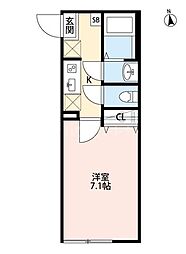 JR総武線 新小岩駅 徒歩10分の賃貸アパート 1階1Kの間取り