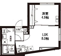 京成押上線 青砥駅 徒歩5分の賃貸マンション 1階1LDKの間取り