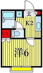 都営新宿線 瑞江駅 徒歩13分の賃貸アパート 2階1Kの間取り