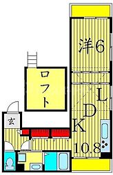 京成本線 江戸川駅 徒歩4分の賃貸アパート 3階1LDKの間取り