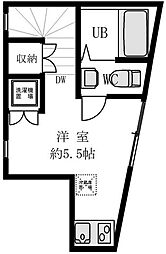 京成押上線 京成立石駅 徒歩3分の賃貸アパート 2階ワンルームの間取り