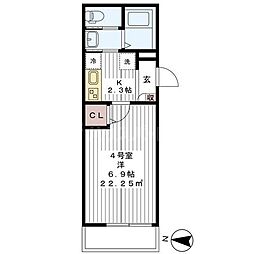 JR総武線 新小岩駅 徒歩15分の賃貸アパート 1階1Kの間取り
