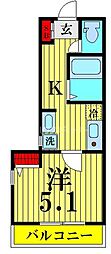 JR総武線 新小岩駅 徒歩12分の賃貸アパート 1階1Kの間取り