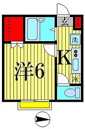 都営新宿線 一之江駅 徒歩5分の賃貸アパート 1階1Kの間取り