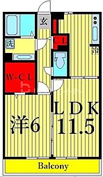 都営新宿線 船堀駅 徒歩13分の賃貸マンション 3階1LDKの間取り