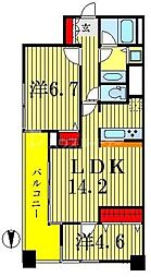JR総武本線 新小岩駅 徒歩14分の賃貸マンション 6階2LDKの間取り