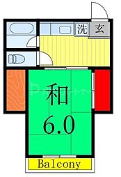 丸永コーポ 1Kの間取図画像